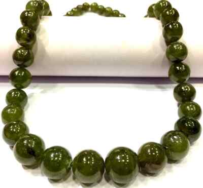 AAA+ Extremely Rare~Natural Green Sapphire Beads Round Large Size Gemstone Beads