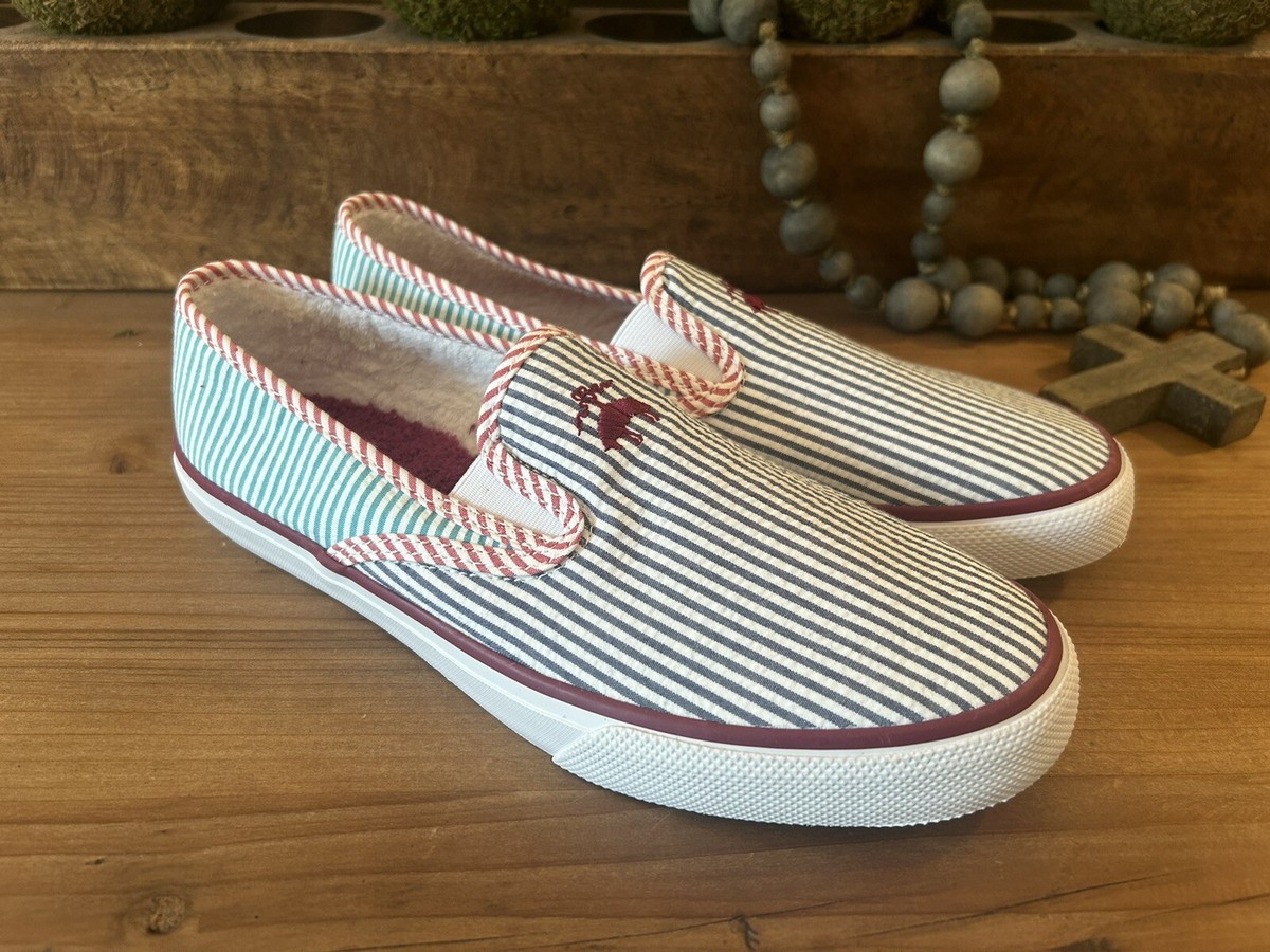 Sperry X Brooks Brothers “Seersucker” Slip On Boat Shoe Sperry x Brooks Brothers Collab Seersucker Slip on... | Depop main image 2