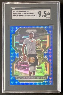 2021-22 Panini Prizm Giannis Antetokounmpo Blue NBA 75th Prizm #1
