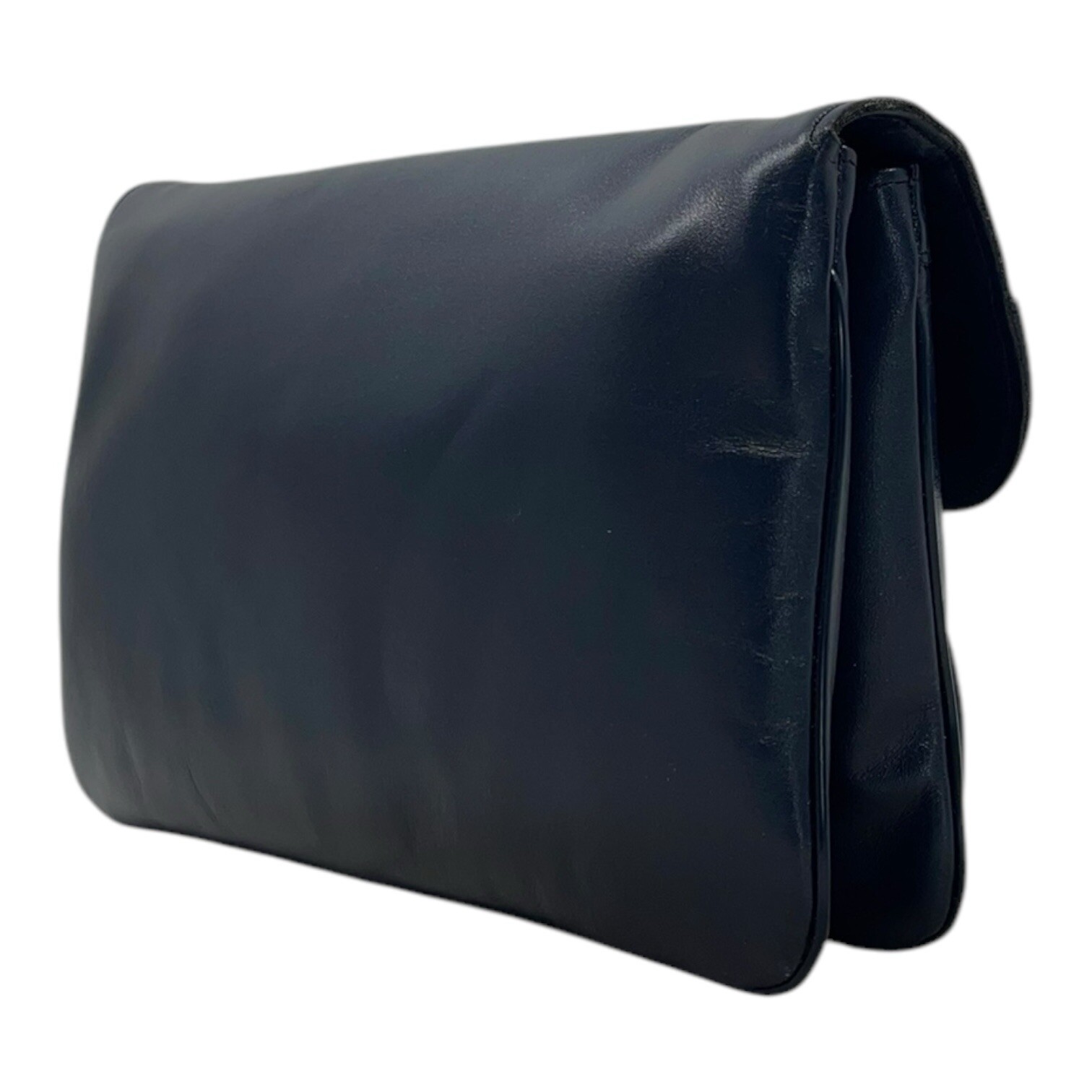 Vintage 60s 70s ETIENNE AIGNER Leather Clutch Bag Handbag Convertible NOS NAVY image 9