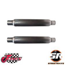 Jones 2 Inlet Glass Pack Exhaust Muffler Full Boar 3.5 Diameter 18 Long Qty 2