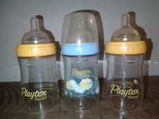 Vintage Playtex Drop In Baby Bottles 4 Oz Set Of 3