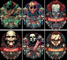 6 Pack Halloween Diamond Painting for Adults - 5D Horror Diamond Art Kits for...