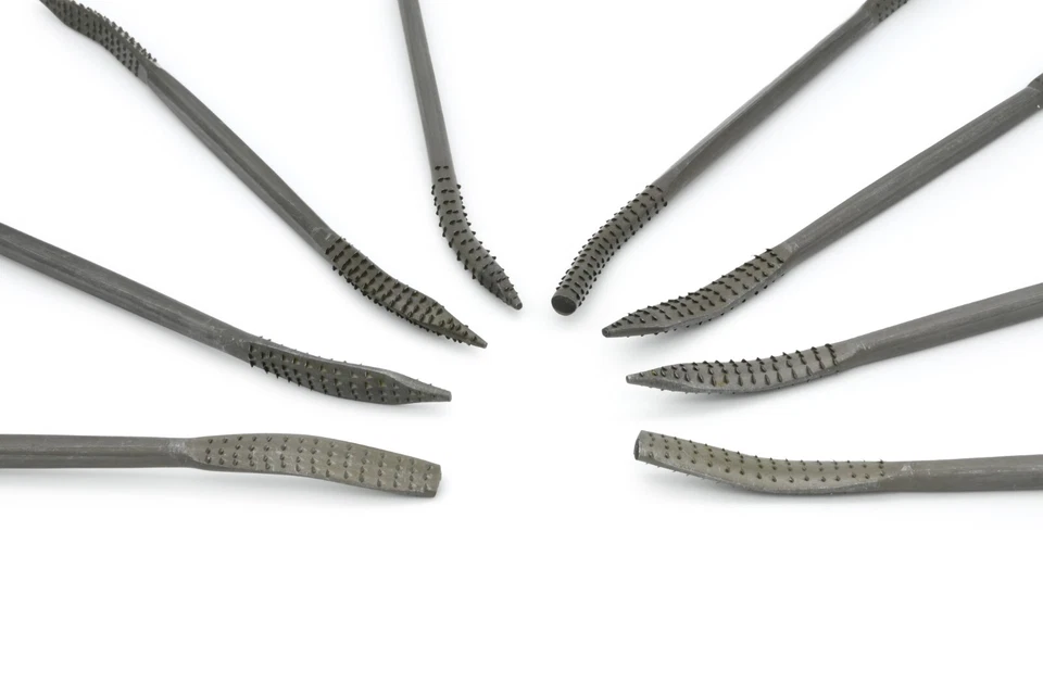 Double Ended Riffler Wood Rasp File Set - 8 Piece set of wood files and rasps - Image 3 of 4