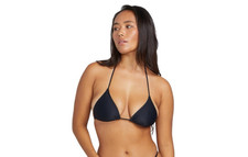 Volcom Women's Standard Simply Solid Tri Bikini Top Size M Black