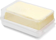 Small Butter Dish with Lid, Plastic Butter Holder Tray for Countertop Storage