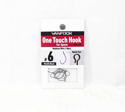 Vanfook OSP-31B One Touch Spoon Medium Hook Size 6, 8/Pack Black (7020)