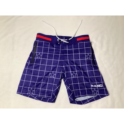 BANG Miami Swim Trunks Grid Star Print Size 28 Pockets Drawstring Waist