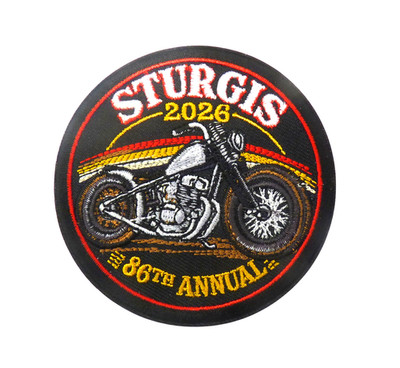 Sturgis 2026 86yh Annual Event Red,Yellow, Black Small Patch.