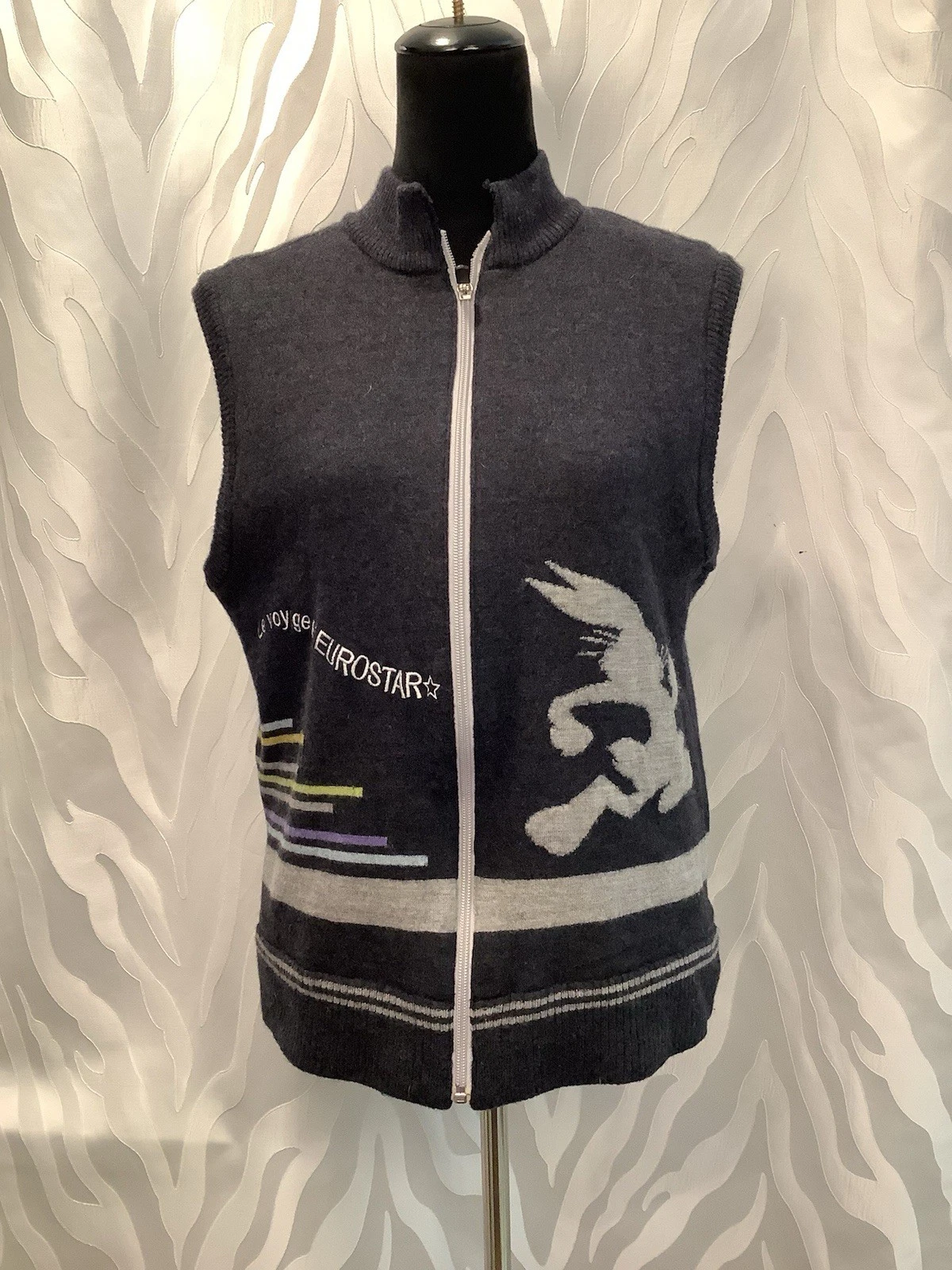 VTG Warner Bros. Rare Bugs Bunny Women’s Wool Full Zip Vest Size M/L