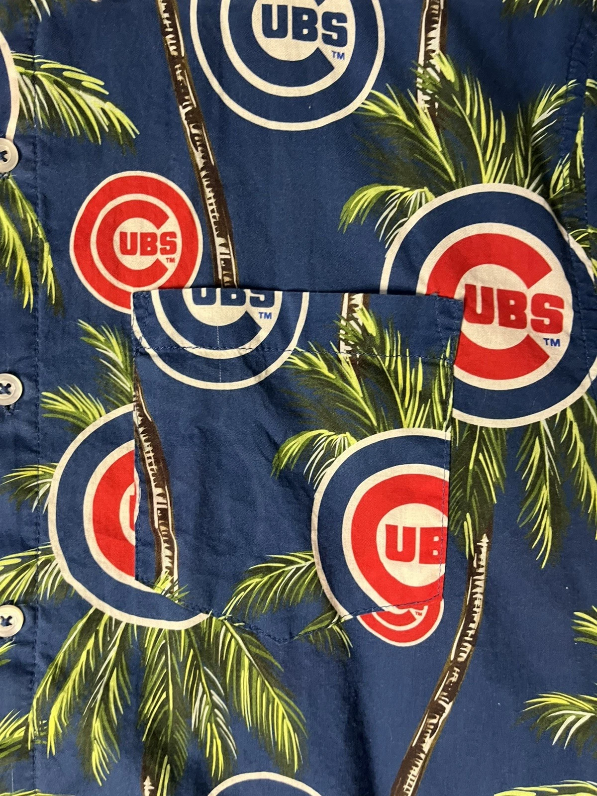Chicago Cubs Hawaiian Shirt Men’s Large Palm Tree Print