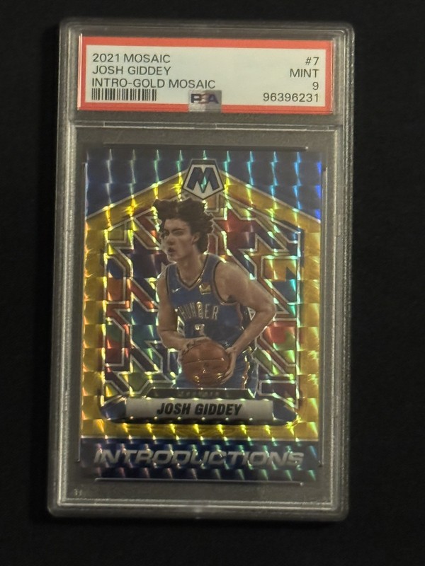 2021 Mosaic Josh Giddey Intro-Gold Mosaic PSA 9,  1/10 #7