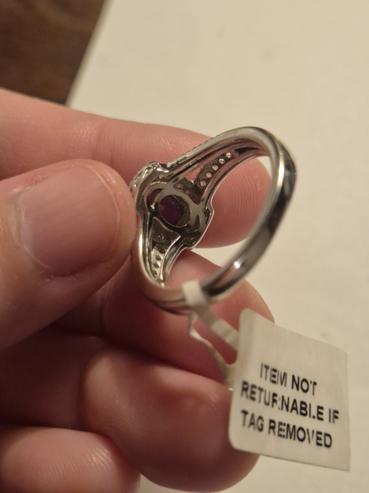 Rectangular Cushion Tanzanite and White Zircon St… - image 5