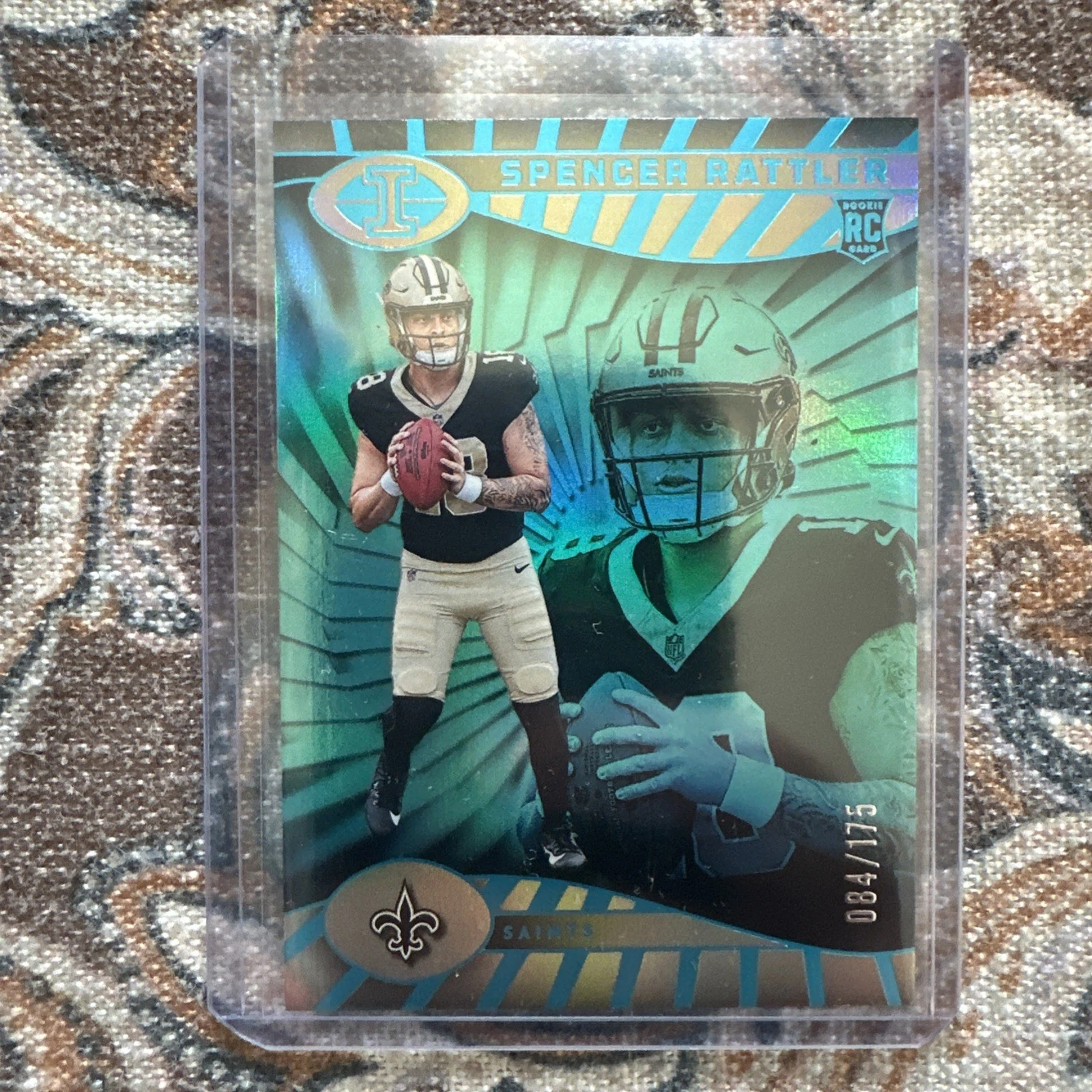 2024 Panini Illusions - Spencer Rattler #62 (RC) Teal Trophy Collection # 84/175