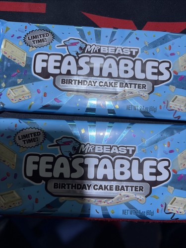 Mr Beast LIMITED EDITION Birthday Cake Batter Feastables Chocolate Bar