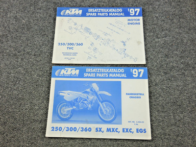 KTMエンデューロバイクメンテナンスブック　250 EXC OEM Factory 1997 KTM 250 300 360 SX MXC EXC EGS Spare Parts