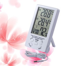  Solar-powered Temperature and Humidity Meter Digital Hygrometer Gauge