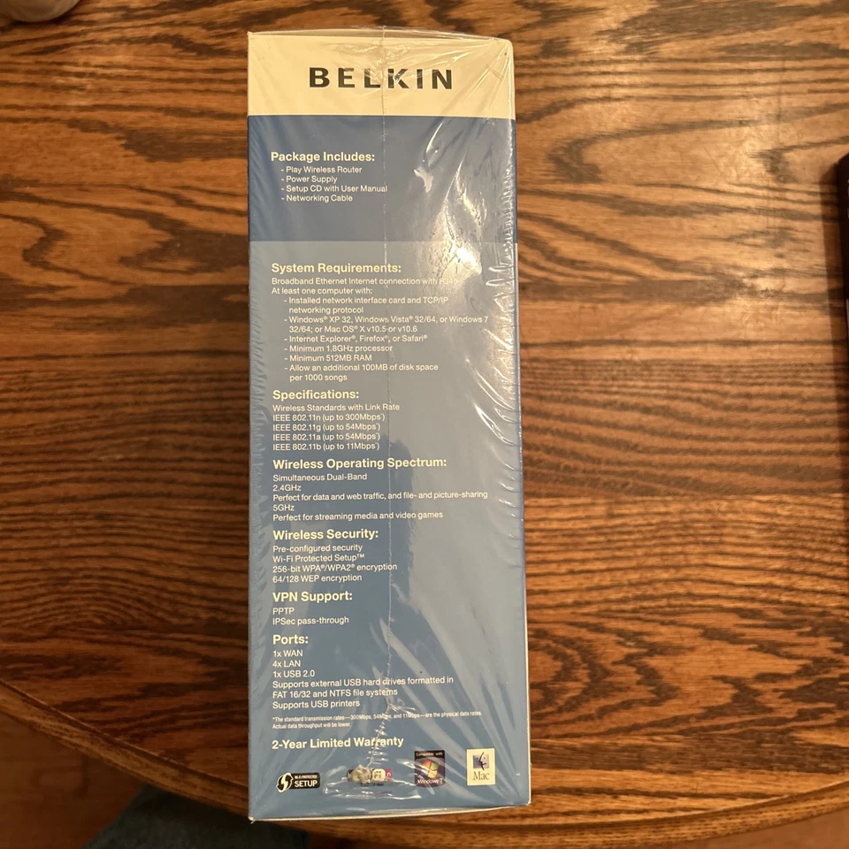 Belkin Play N300 Wireless Router N+ Dual Band Networking Gaming No Power Cord - Image 4 of 4