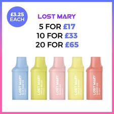 Lost Mary BM600 Pods | Pre-Filled Pods | 20mg | 2 Pods | 29 Flavours | E-Cig