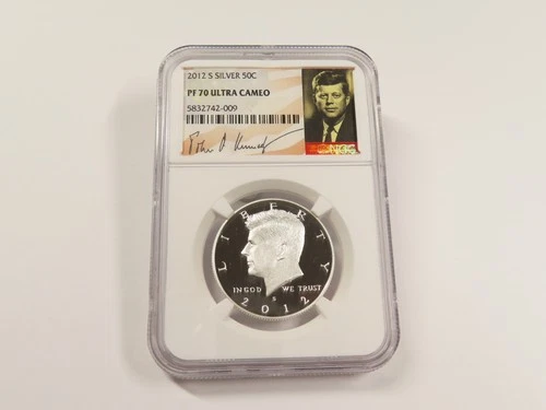 2012 S NGC PF70 ULTRA CAMEO SILVER PROOF KENNEDY HALF DOLLAR COIN. 50 CENT