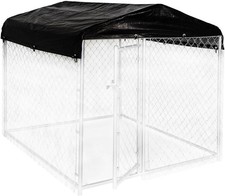 Heavy Duty Waterproof Dog Kennel Cover with Steel Roof Frame for 5ft Pens 