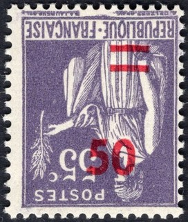 FRANCE: 1940 1941 50c on 55c Violet Sg 673 Surch Inv Unmounted Mint Cat £1300