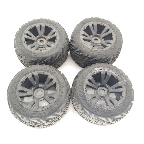4x RARE Arrma Minokawa LP dBL819AX 1/8 Truggy Tires on 17mm Hex Wheels Used