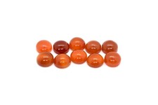 Carnelian Dyed/Heated Round Flat Back Gemstone Cabochon, 4mm or 6mm, 1 pc.