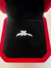 Platinum 0.25ct Princess Cut Diamond Solitaire Engagement Ring Size I (211/142)