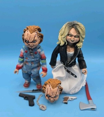 NECA Bride of Chucky Chucky & Tiffany 2 Pack 8'' Clothed Figures Fast Shipping