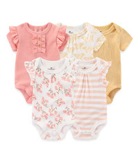 5 Pcs/Lot Four Seasons Fashion Cartoon Short Sleeve Baby Boy Girl Bodysuits A