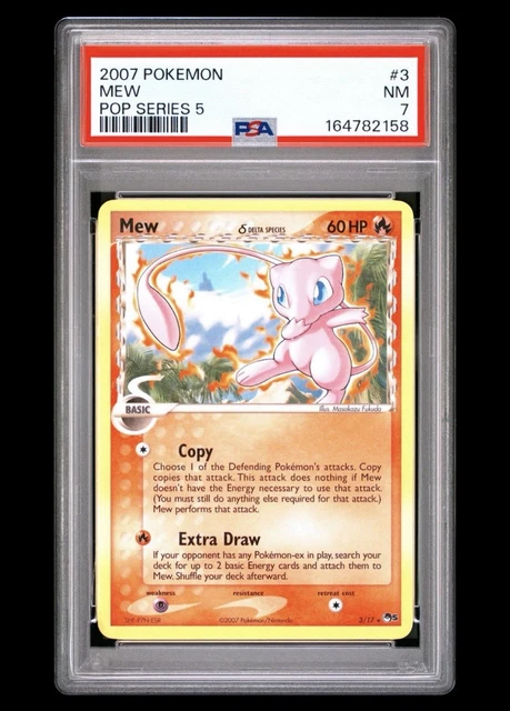 2007 NINTENDO POKEMON POP SERIES 5 MEW DELTA SPECIES #3/17 PSA 7 RARE