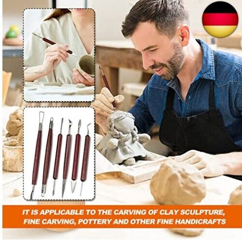 Modellierwerkzeug 6 Stück Ton Töpfer Werkzeug Set Polymer Clay Tools Sculpting K