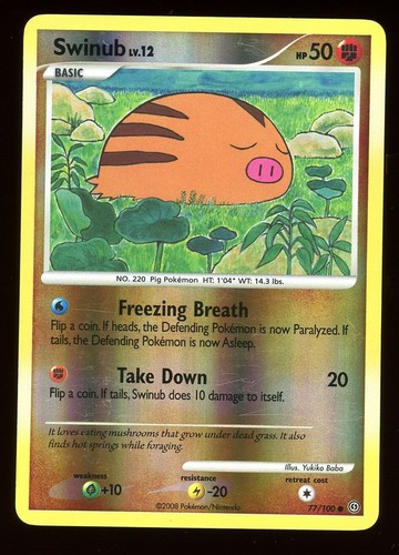 Swinub LV. 12 - 2008 Diamond & Pearl—Stormfront 77/100 Reverse Holo B574