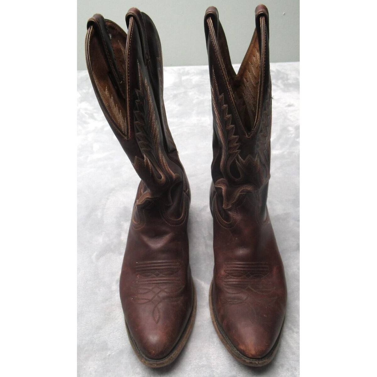 Vintage Boulet Leather‎ Cowboy Boots, Western Brown, Decorative Stitching 8 Wide Vintage Boulet Boots - Etsy Canada main image 4