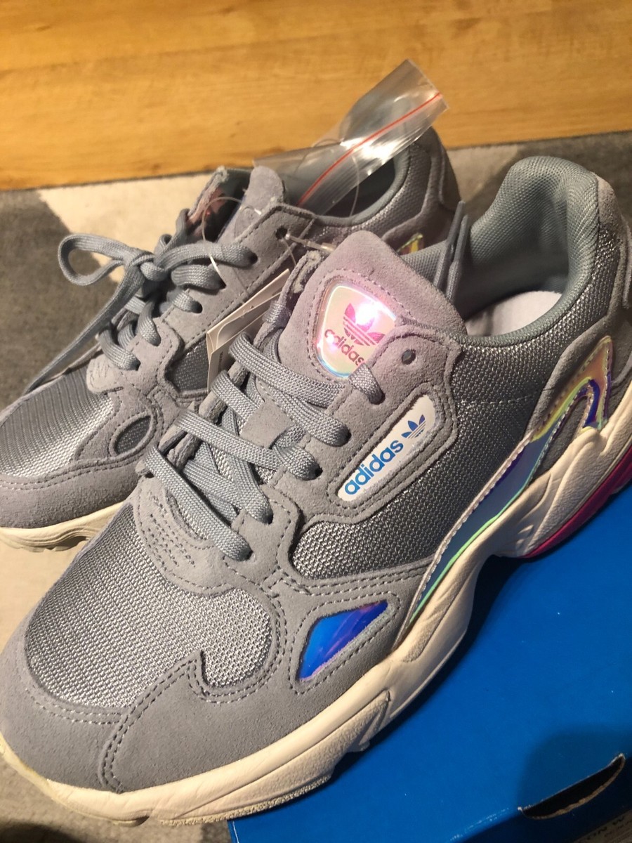 BNWT Adidas FALCON W Light Grey Holographic UK Boxed