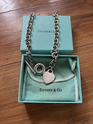 Tiffany Sterling Silver 925 Heart Tag Toggle Choker Chain