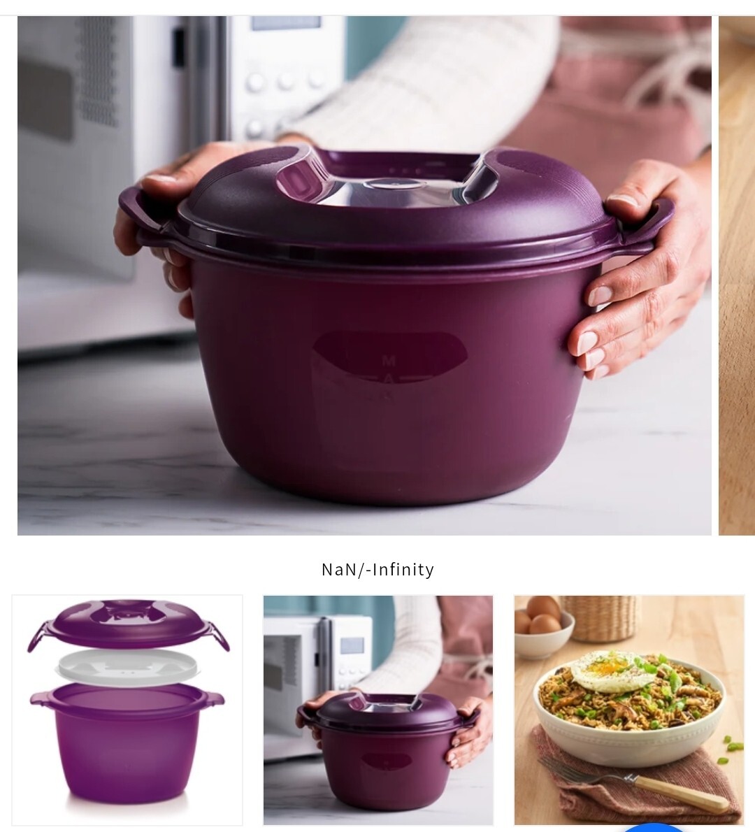 NEW TUPPERWARE MICROWAVE RICE COOKER 6451B PURPLE