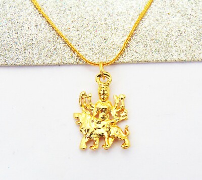 Indian Durga Maa Pendant Gold Plated 