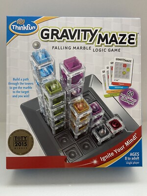 Thinkfun GRAVITY MAZE Falling Marble Logic Board Game. Toy Of The Year. Complete