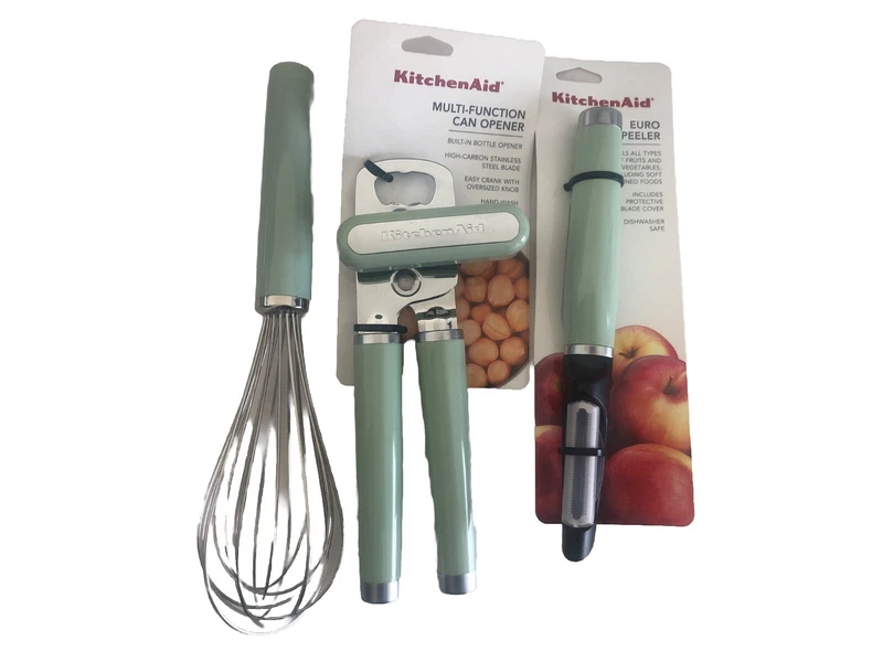 KitchenAid Mint Pistachio HPIA Can Opener Euro Peeler and Whisk