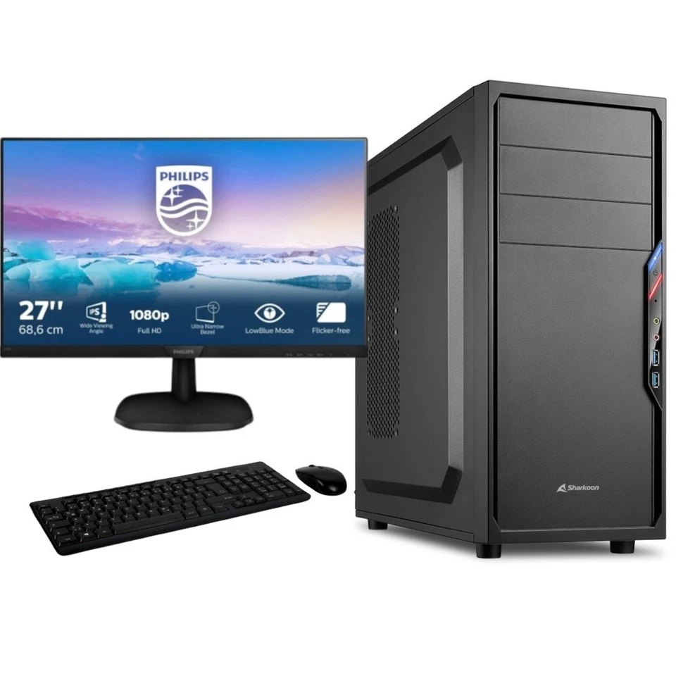 INTEL + ASUS + PHILLIPS ETC. VERWENDET Komplett PC Set Intel i7 4-Core 3.90GHz | 32GB Ram | 1000GB SSD | DVD | Win11