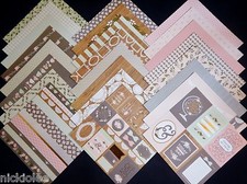 12X12 Scrapbook Paper Cardstock DCWV Happy Day Stack Florals Bows Doilies 24 Lot