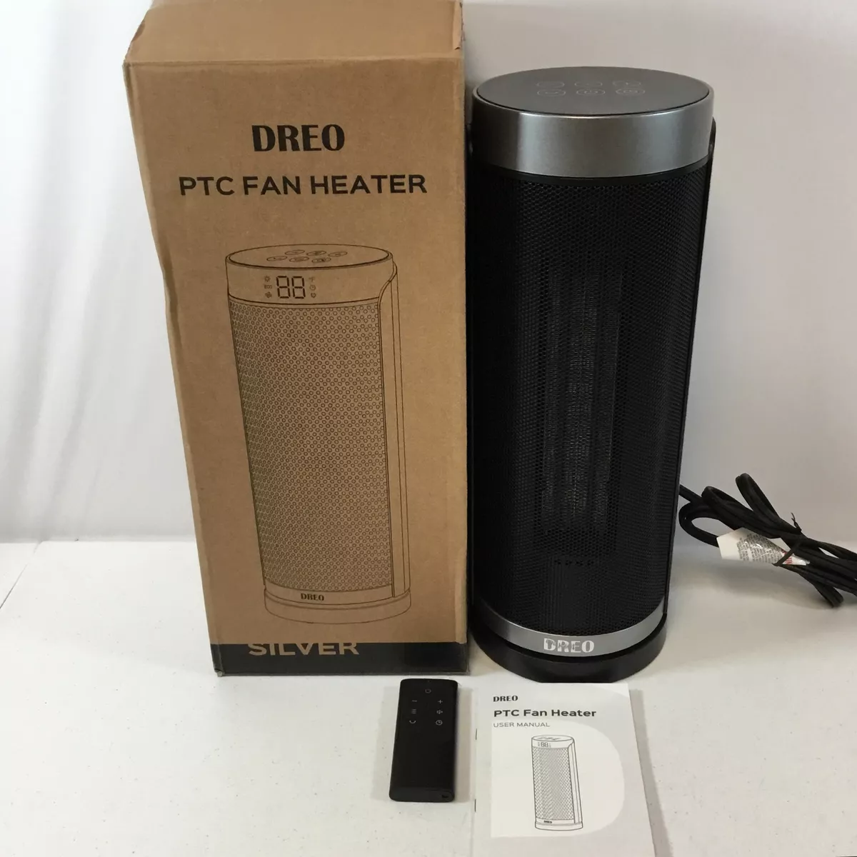 Dreo DR-HSH003 Silver Portable Electric Indoor PTC Space Heater For Bedroom Used