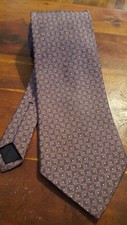 Brooks Brothers Men's Silk Tie Purple Geometric Design Hand Made In USA