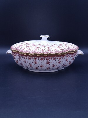 Spode Fleur de Lys rote Gemüseterrine und Deckel - 1. Qualität