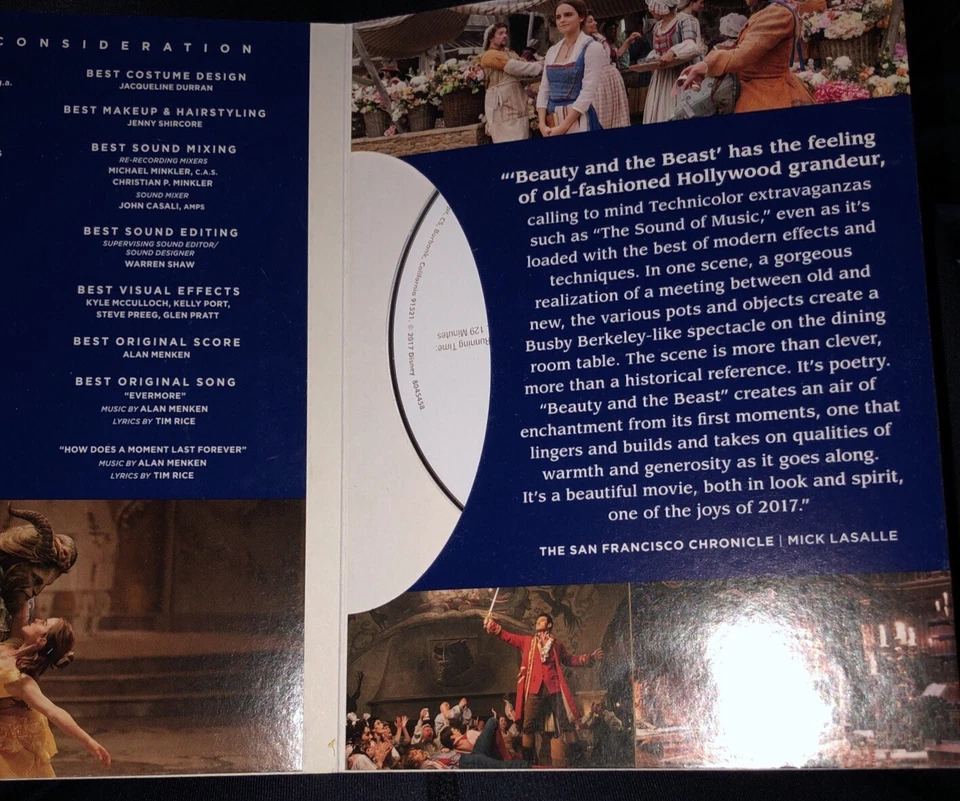 Disney Beauty and the Beast Movie DVD + Pressbook 2017 FYC Awards Promo NEW - Image 3 of 4