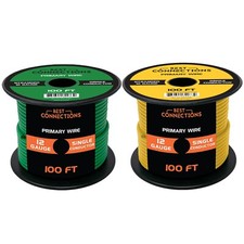 12 Gauge Car Audio Primary Wire 100ft 2 Rolls Remote, Power/Ground Electrical