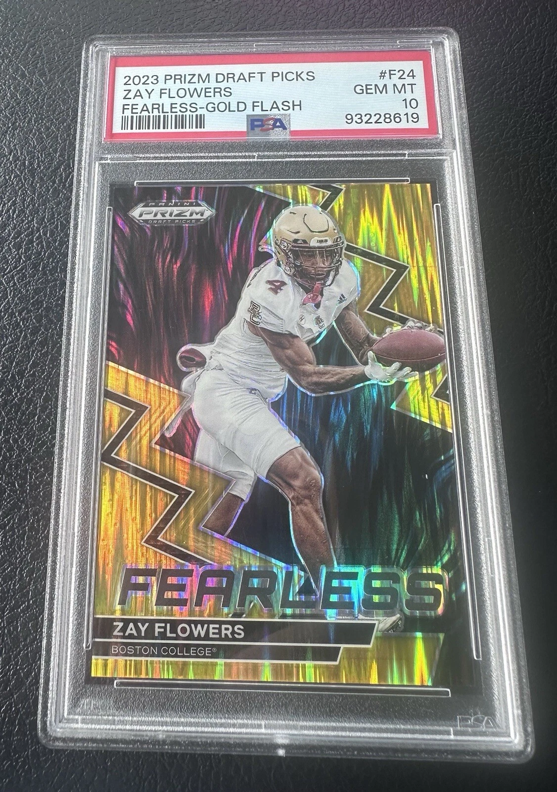 Zay Flowers Panini Prizm Draft Picks Fearless #F24 Gold Flash