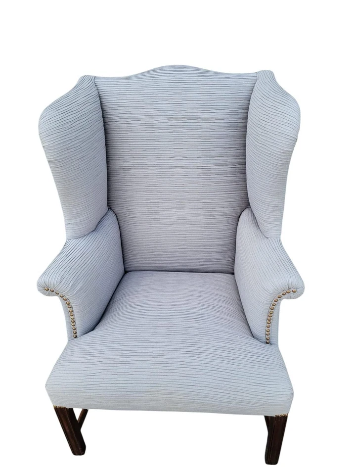 古董 19 世纪 Chippendale 带翼靠背椅修复内饰桃花心木 — 第 4/4 张图片